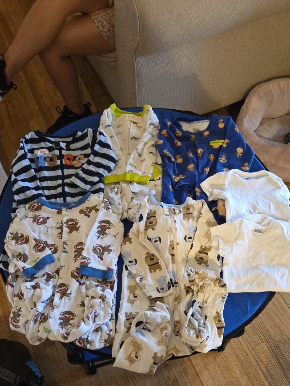 Baby BOY 9 mos Bundle. 7 Pieces. Sleep 'n Play & Onesies.